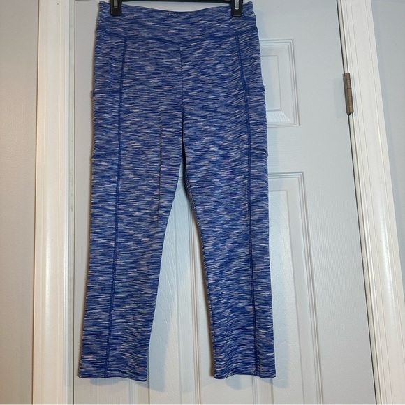 J. Crew Pants - J Crew Factory AZ162 Space Dye Cropped Leggings Womens Medium Blue with Pockets